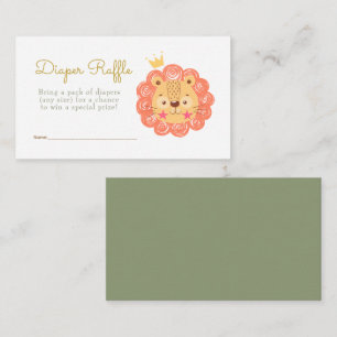 Watercolor little lion Diaper Raffle Enclosure Card