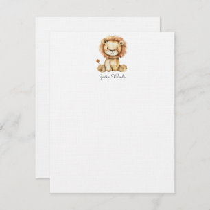 Watercolor Little Lion Personalised Card