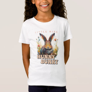 Watercolor little miss hunny bunny cute rabbit T-Shirt