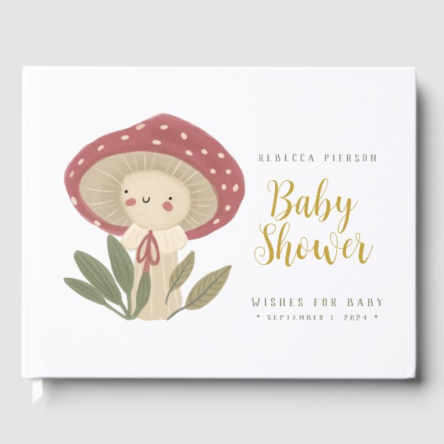 Watercolor Little mushroom  Guest Book (Front)
