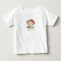 Watercolor Little mushroom name  Baby Bodysuit