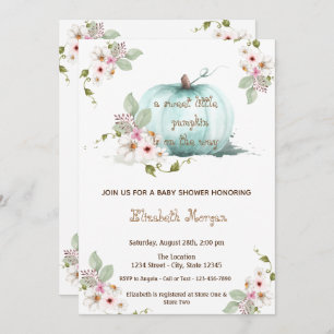 Watercolor Little Pampkin, Autumn Baby Shower  Invitation