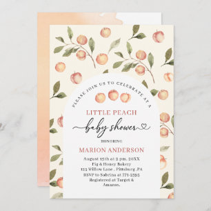 Watercolor Little Peach Baby shower  InvInvitation Invitation