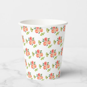 Watercolor Little Peach Baby Shower Paper Cups