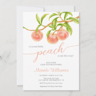 Watercolor Little peach is on the way baby shower Invitation