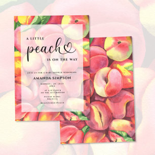 Watercolor Little peach is on the way baby shower  Invitation