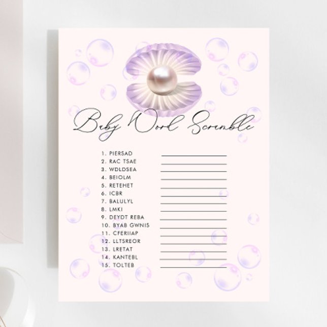 Watercolor Little Pearl Baby Word Scramble Game (Creator Uploaded)
