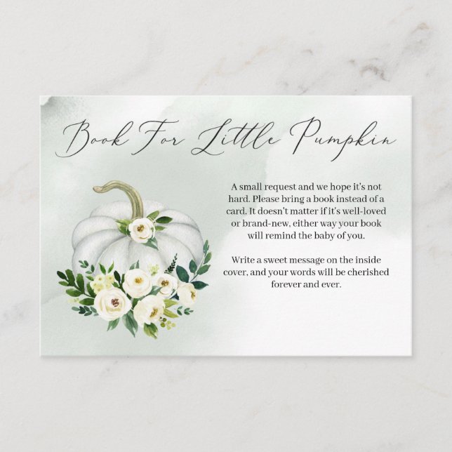 Watercolor little pumpkin Book Request insert card (Front)