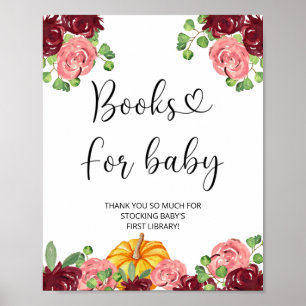 Watercolor little pumpkin, fall books for baby poster