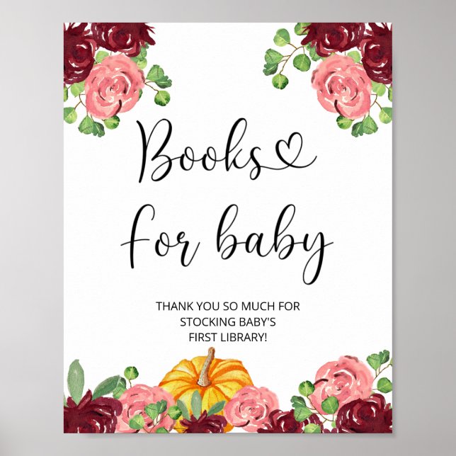 Watercolor little pumpkin, fall books for baby poster (Front)