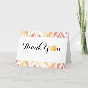 Watercolor Little Pumpkin Folded Thank You Card