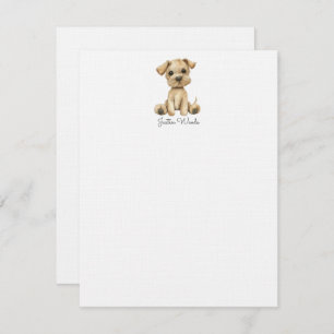 Watercolor Little Puppy Dog Personalised Card