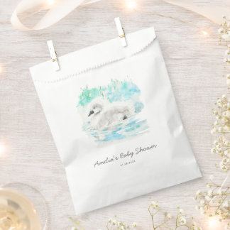Watercolor Little Swan Baby Shower Favour Bags