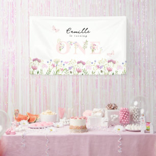 Watercolor Little Wildflower Birthday  Banner