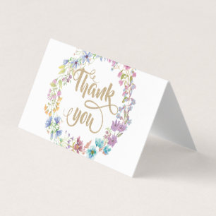 Watercolor Little Wildflower Meadow Wreath Business Card