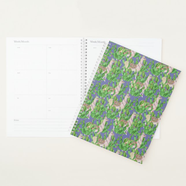 Watercolor Llama & Catus Pattern Planner (Display)