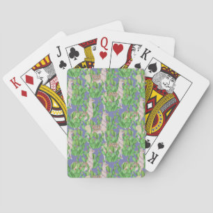 Watercolor Llama & Catus Pattern Playing Cards