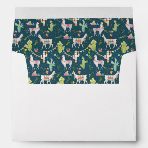 Watercolor Llama Flag Pattern Envelope