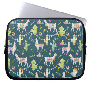 Watercolor Llama Flag Pattern Laptop Sleeve