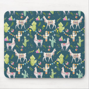 Watercolor Llama Flag Pattern Mouse Mat