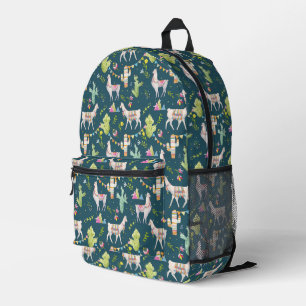 Watercolor Llama Flag Pattern Printed Backpack