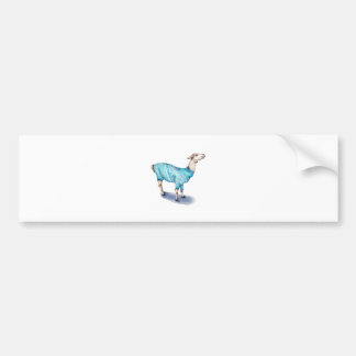 Watercolor Llama in Blue Sweater Bumper Sticker