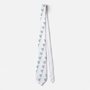 Watercolor Llama in Blue Sweater Tie