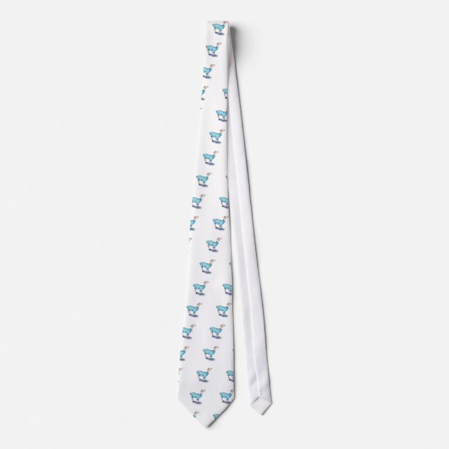 Watercolor Llama in Blue Sweater Tie (Front)