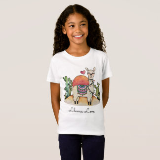 Watercolor Llama With cactus T-Shirt