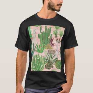 Watercolor llamas and cacti pattern. T-Shirt