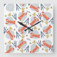 Watercolor Lobster Crustacean Beach Sand Dollars