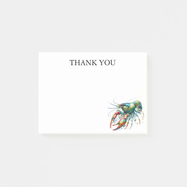 Watercolor Lobster Custom Post-it Notes (Front)
