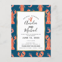 Watercolor Lobster Shrimp Crawfish Bridal Shower I