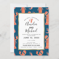 Watercolor Lobster Shrimp Crawfish Bridal Shower