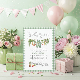 Watercolor Locally Grown Baby Shower Invitation