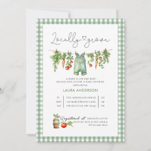 Watercolor Locally Grown Baby Shower Invitation