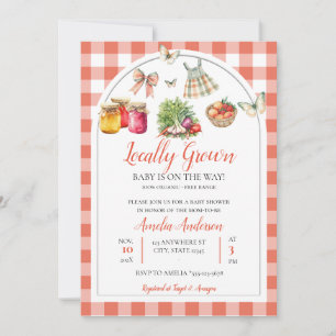 Watercolor Locally Grown Farmer Market Baby Shower Invitation