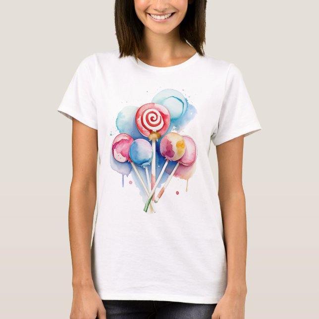 Watercolor Lollipops T-Shirt (Front)