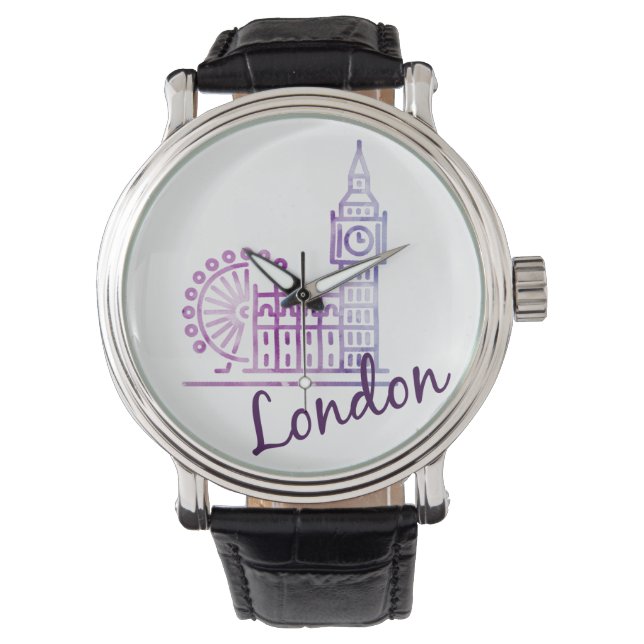Watercolor London, Big Ben Watch (Front)