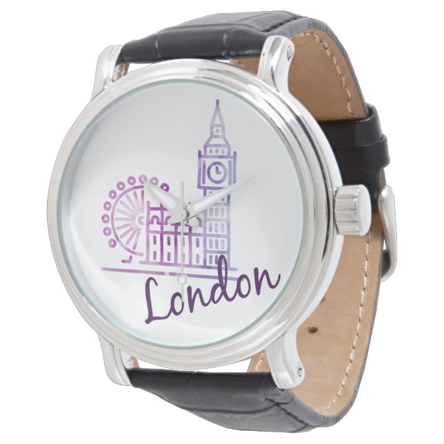 Watercolor London, Big Ben Watch (Angled)
