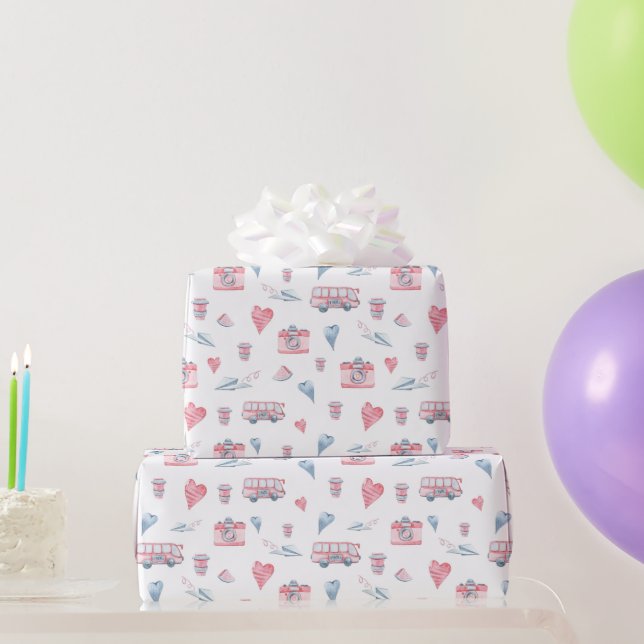 Watercolor London Pattern  Wrapping Paper (Party Gifts)