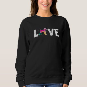 Watercolor Long Haired Dachshund Mum Dog Love Sweatshirt