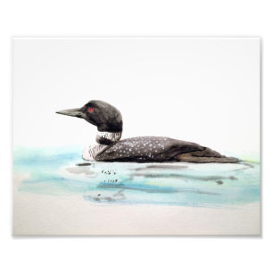 Watercolor Loon Art Photo Print