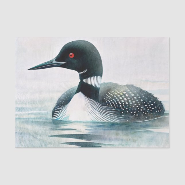 Watercolor Loon On Lake Tissue Paper (Front)