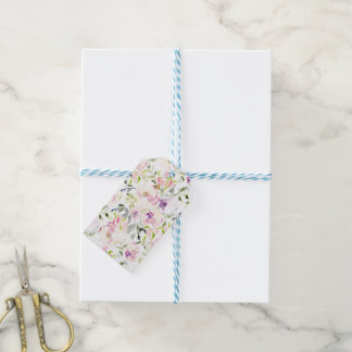 Watercolor loose expressive spring floral  gift tags