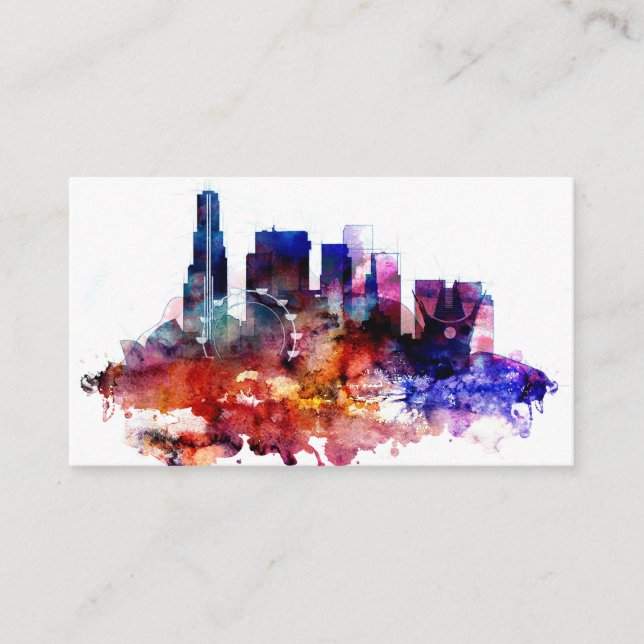 Watercolor Los Angeles Business Card (Front)