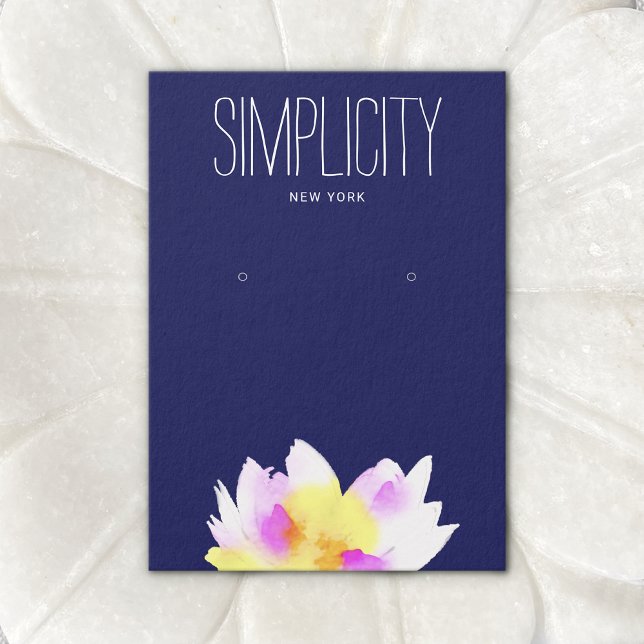 Watercolor Lotus  Floral Earring Display Card (Creator Uploaded)
