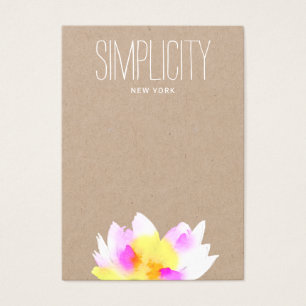 Watercolor Lotus Floral Kraft Earring Display Card