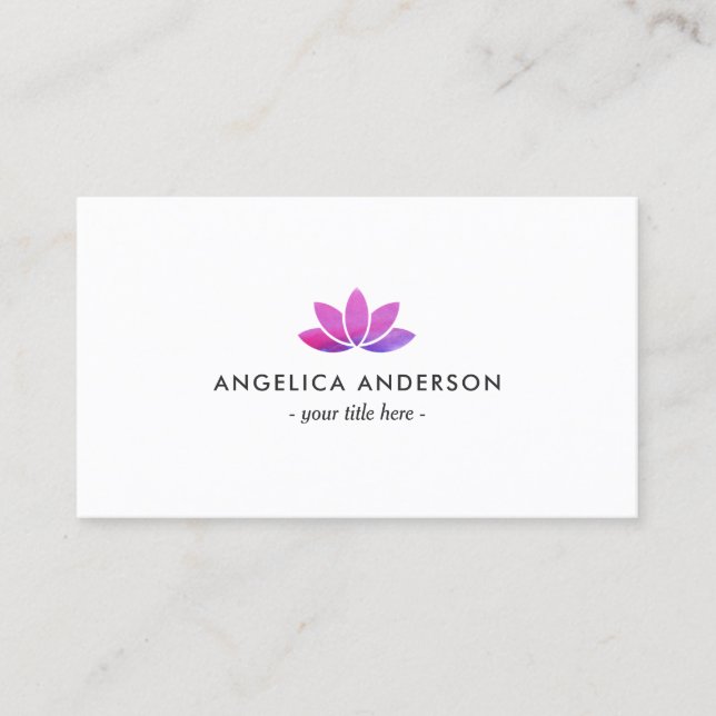 Watercolor Lotus Flower Business Card (Front)