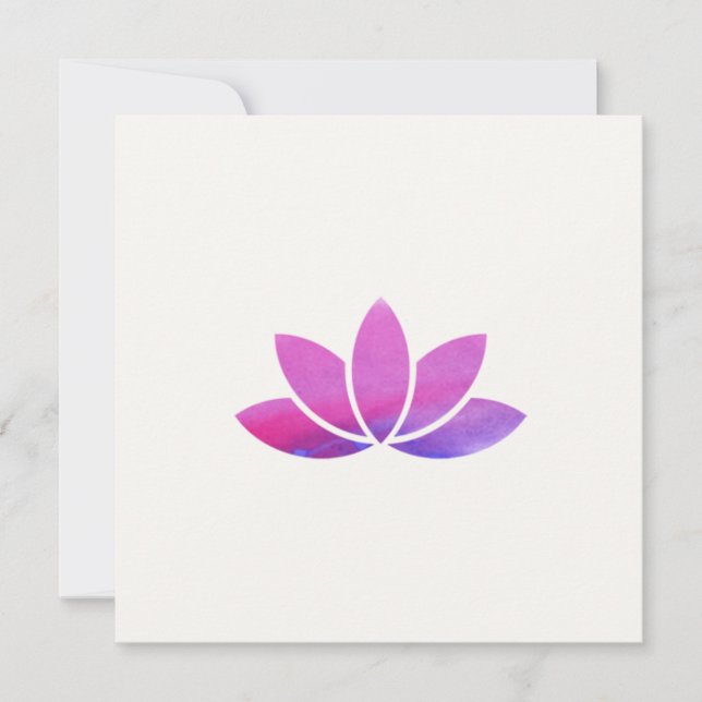 Watercolor Lotus Flower Invitation (Front)